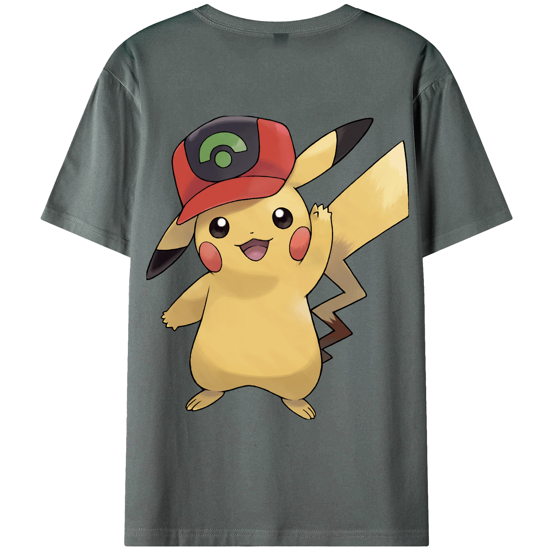 （画像用） ポケットモンスター Pokémon 綿100％ メンズ半袖Tシャツ（バックプリント） 通気性
